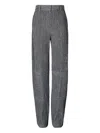 Tory Burch Panelled Wool-blend Trousers In Gray