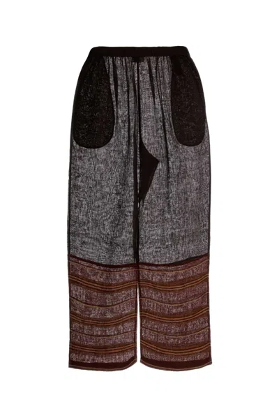 Tory Burch Pantalonemarrone Righe Fondo In Multi