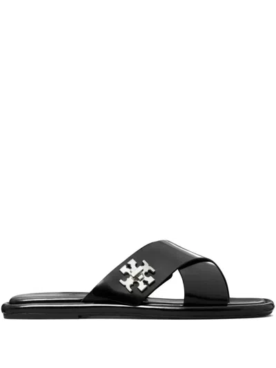 TORY BURCH LEATHER SLIDES - WOMEN'S - CALF LEATHER/RUBBER