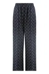Tory Burch Pants In Viscose And Silk In Blue