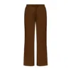 Tory Burch Wool Twill Trousers In Mocha Chip