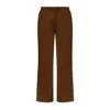 Tory Burch Wool Twill Trousers In Mocha Chip