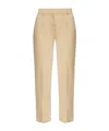 Tory Burch Cotton Trousers In Nude