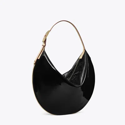 Tory Burch Patent Balloon Bag In Black