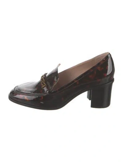 Pre-owned Tory Burch Patent Leather Animal Print Pumps In Multi