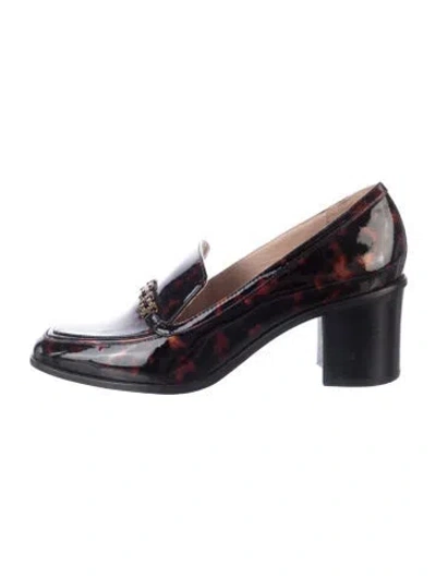 Pre-owned Tory Burch Patent Leather Animal Print Pumps In Multi