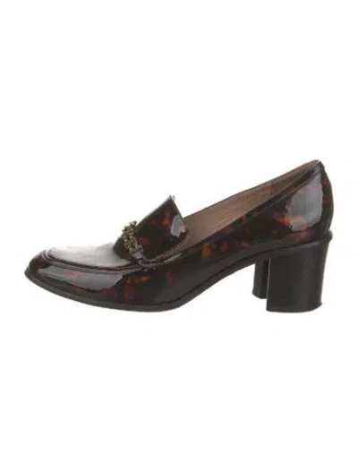 Pre-owned Tory Burch Patent Leather Animal Print Pumps In Multicolor