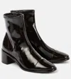 Tory Burch 55mm Cap-toe Patent Leather Ankle Boots In Black