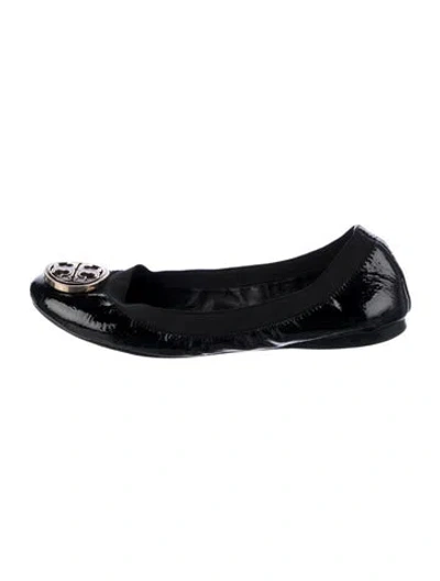 Pre-owned Tory Burch Patent Leather Ballet Flats In Black