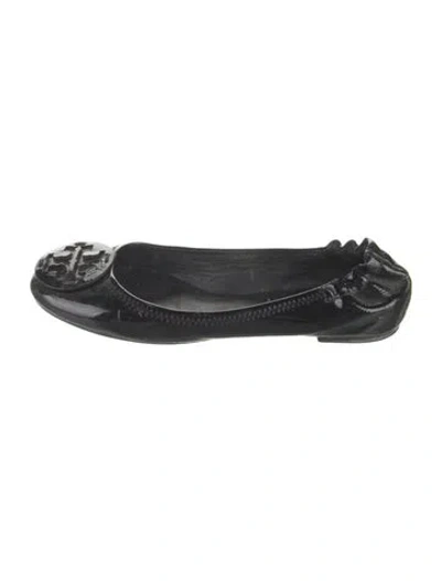 Pre-owned Tory Burch Patent Leather Ballet Flats In Black
