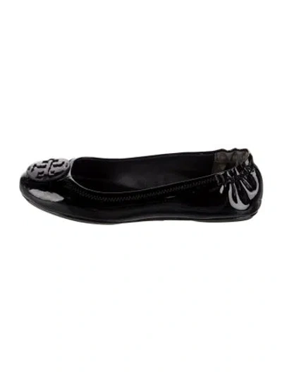 Pre-owned Tory Burch Patent Leather Ballet Flats In Black