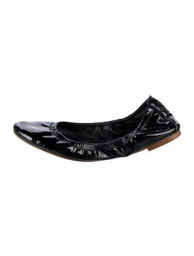 Pre-owned Tory Burch Patent Leather Ballet Flats In Black