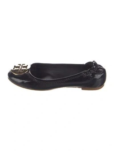 Pre-owned Tory Burch Patent Leather Ballet Flats In Black