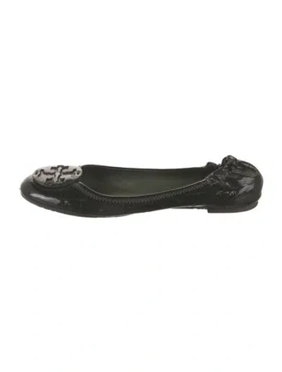 Pre-owned Tory Burch Patent Leather Ballet Flats In Black