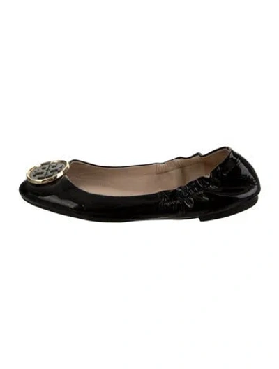 Pre-owned Tory Burch Patent Leather Ballet Flats In Black