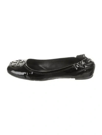 Pre-owned Tory Burch Patent Leather Ballet Flats In Black