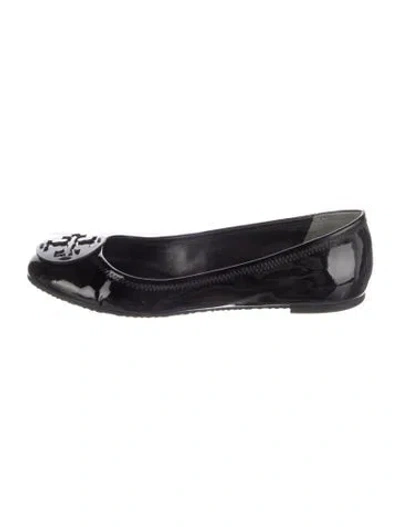Pre-owned Tory Burch Patent Leather Ballet Flats In Black