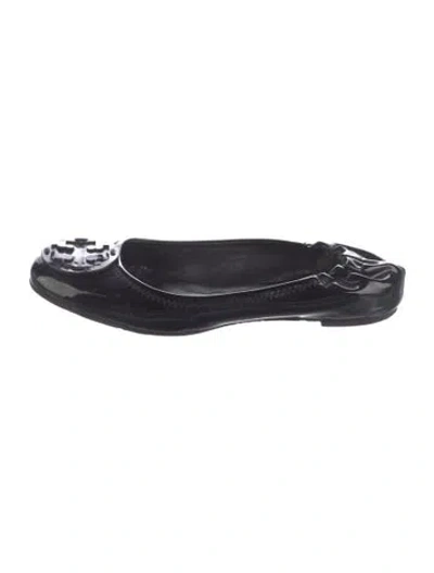 Pre-owned Tory Burch Patent Leather Ballet Flats In Black