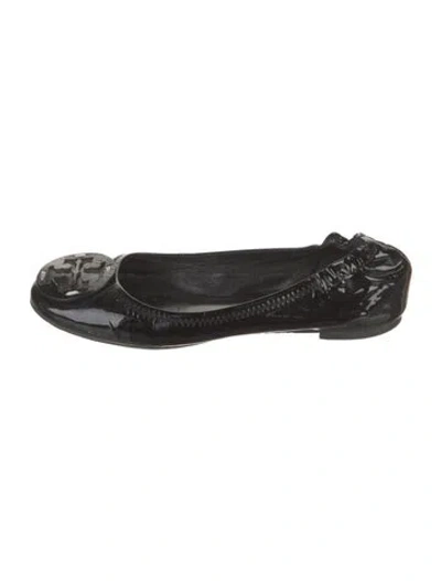 Pre-owned Tory Burch Patent Leather Ballet Flats In Black