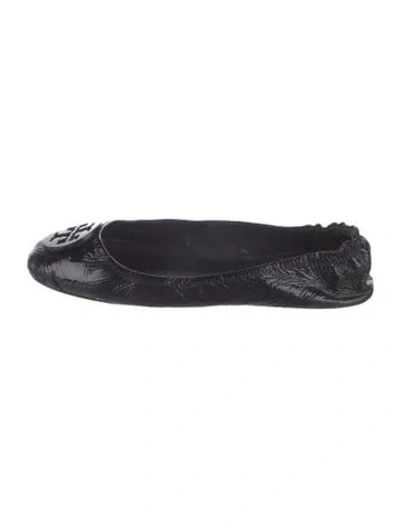 Pre-owned Tory Burch Patent Leather Ballet Flats In Black