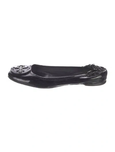 Pre-owned Tory Burch Patent Leather Ballet Flats In Black