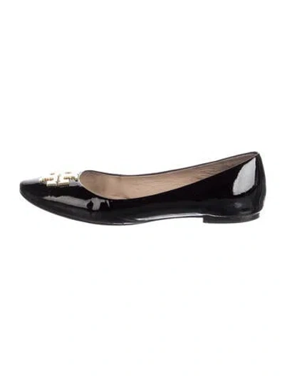 Pre-owned Tory Burch Patent Leather Ballet Flats In Black