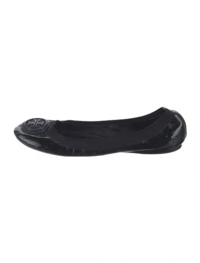Pre-owned Tory Burch Patent Leather Ballet Flats In Black