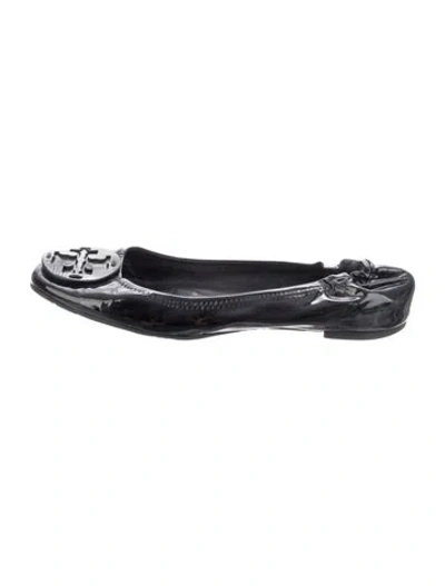 Pre-owned Tory Burch Patent Leather Ballet Flats In Black