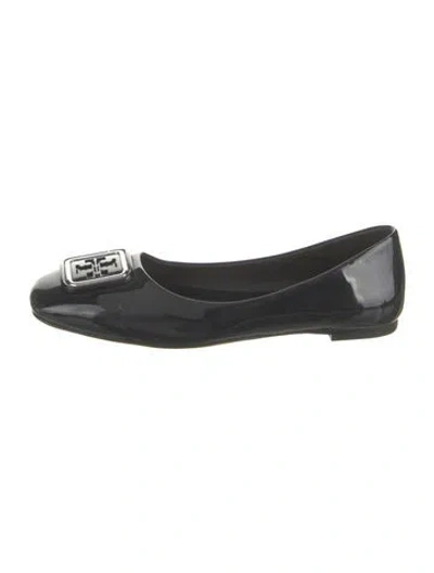 Pre-owned Tory Burch Patent Leather Ballet Flats In Black