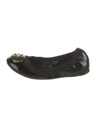 Pre-owned Tory Burch Patent Leather Ballet Flats In Black