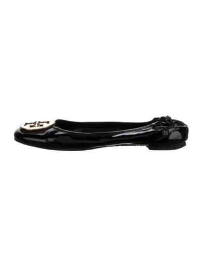 Pre-owned Tory Burch Patent Leather Ballet Flats In Black