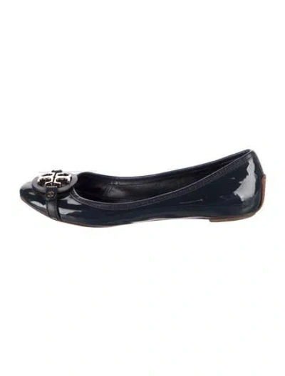 Pre-owned Tory Burch Patent Leather Ballet Flats In Blue
