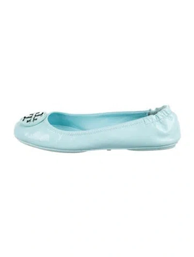 Pre-owned Tory Burch Patent Leather Ballet Flats In Blue
