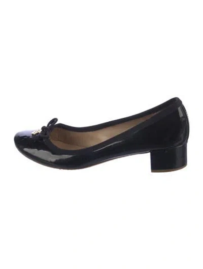 Pre-owned Tory Burch Patent Leather Ballet Flats In Blue