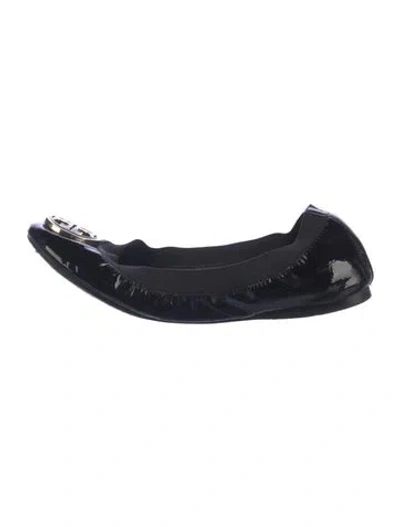 Pre-owned Tory Burch Patent Leather Ballet Flats In Blue