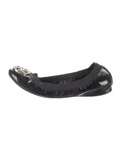 Pre-owned Tory Burch Patent Leather Ballet Flats In Blue