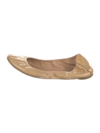 Pre-owned Tory Burch Patent Leather Ballet Flats In Brown