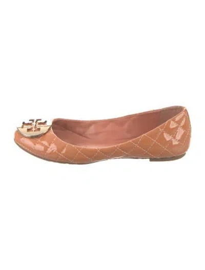 Pre-owned Tory Burch Patent Leather Ballet Flats In Brown