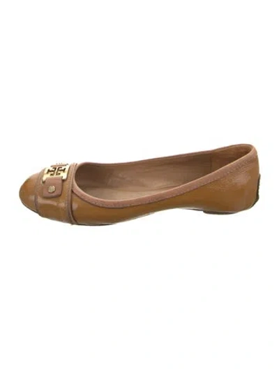 Pre-owned Tory Burch Patent Leather Ballet Flats In Brown