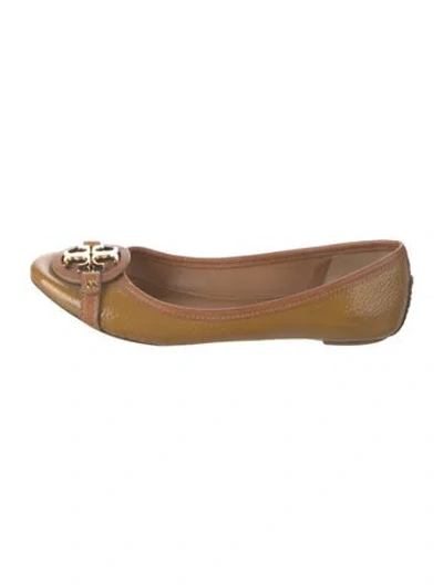 Pre-owned Tory Burch Patent Leather Ballet Flats In Brown