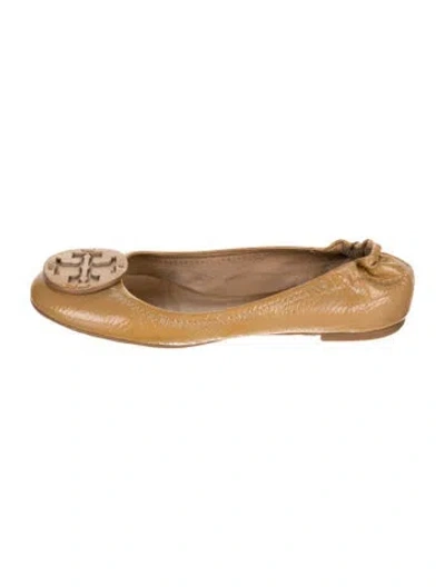 Pre-owned Tory Burch Patent Leather Ballet Flats In Brown