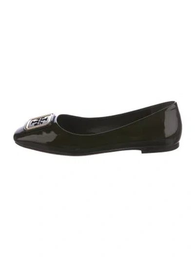 Pre-owned Tory Burch Patent Leather Ballet Flats In Green