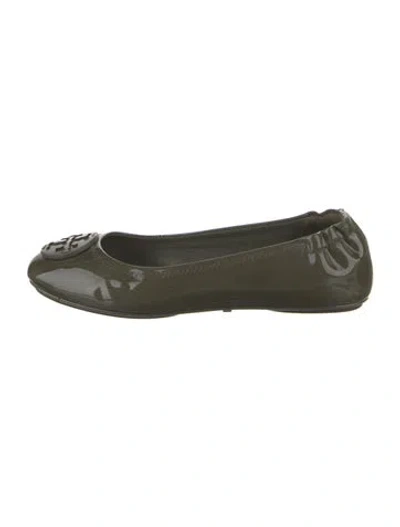 Pre-owned Tory Burch Patent Leather Ballet Flats In Green