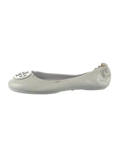 Pre-owned Tory Burch Patent Leather Ballet Flats In Neutrals