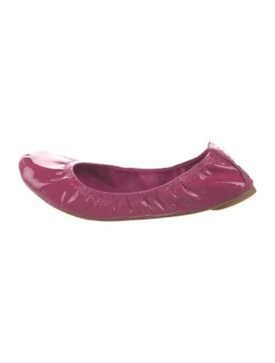 Pre-owned Tory Burch Patent Leather Ballet Flats In Pink