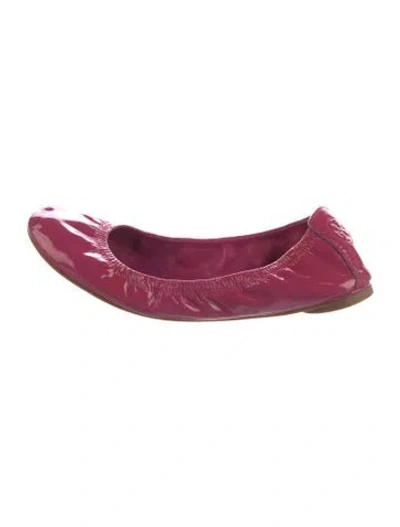 Pre-owned Tory Burch Patent Leather Ballet Flats In Pink