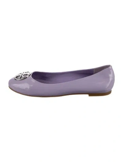 Pre-owned Tory Burch Patent Leather Ballet Flats In Purple