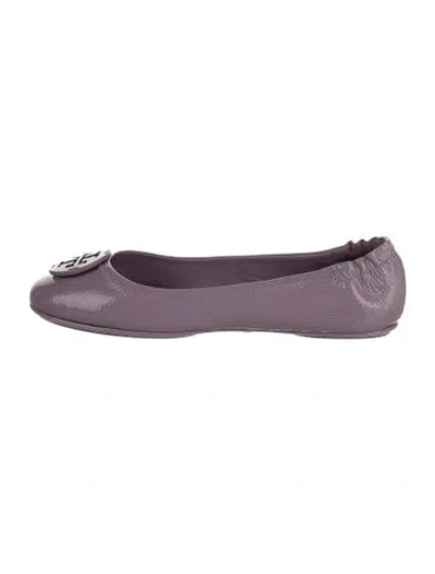 Pre-owned Tory Burch Patent Leather Ballet Flats In Purple