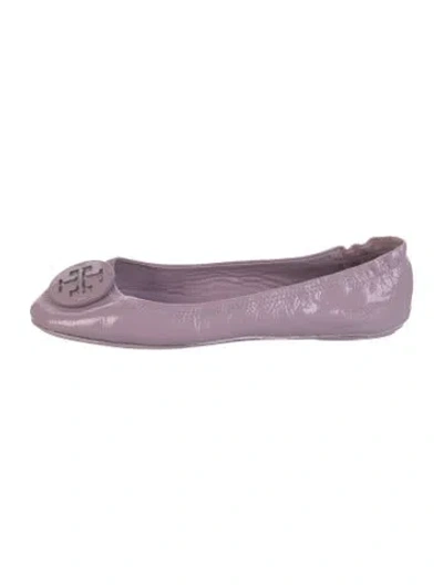 Pre-owned Tory Burch Patent Leather Ballet Flats In Purple