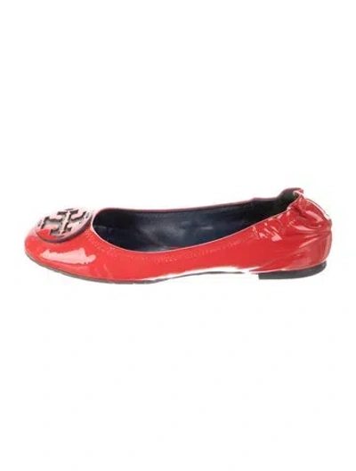 Pre-owned Tory Burch Patent Leather Ballet Flats In Red